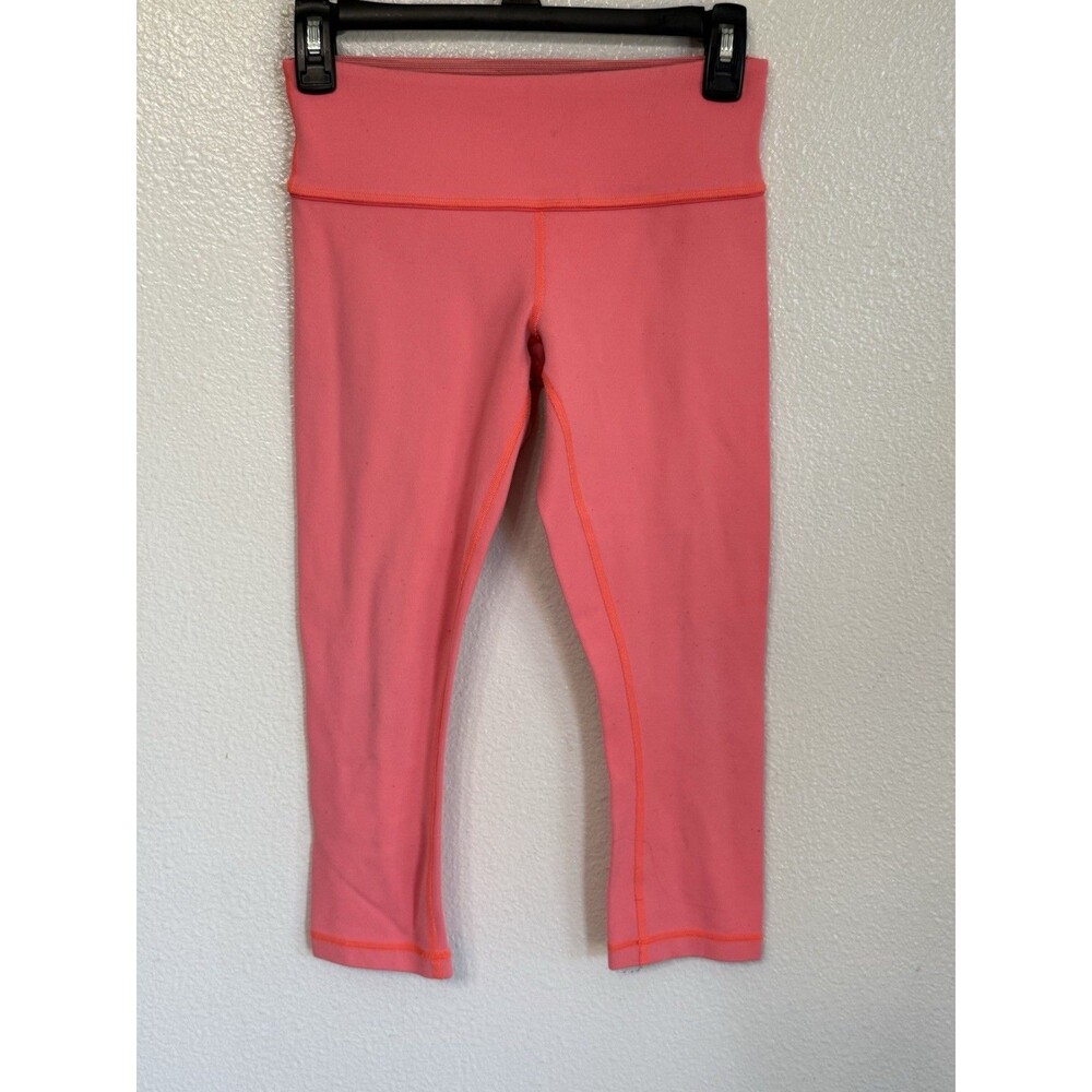 Lululemon Wunder Under Leggings 19” Size 4 Bright Coral